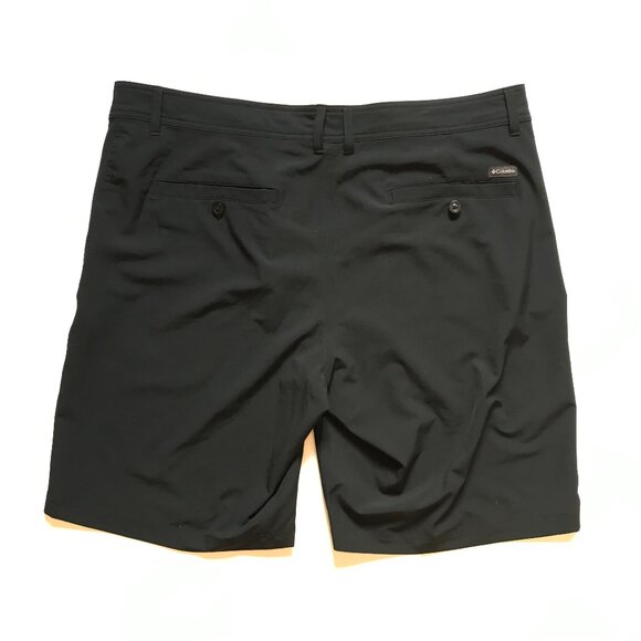 Columbia Regular Fit Flat Front Hybrid Shorts Mens 38 Black 10" Inseam Polyester - Picture 7 of 9
